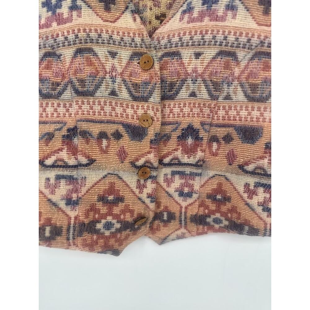 Vintage Pasta Tapestry‎ Vest Womens Size Medium Southwestern Boho Aztec Western - Picture 2 of 7